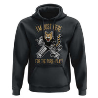 Vintage Cat Hockey Goalie Hoodie Funny Im Just Here For The Purr Play Gift - Wonder Print Shop