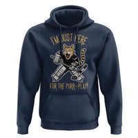 Vintage Cat Hockey Goalie Hoodie Funny Im Just Here For The Purr Play Gift - Wonder Print Shop