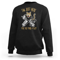 Vintage Cat Hockey Goalie Sweatshirt Funny Im Just Here For The Purr Play Gift - Wonder Print Shop