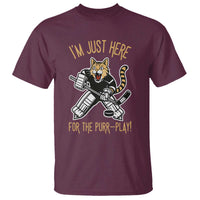 Vintage Cat Hockey Goalie T Shirt Funny Im Just Here For The Purr Play Gift - Wonder Print Shop