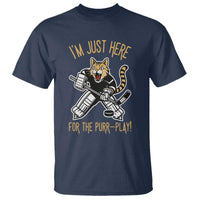 Vintage Cat Hockey Goalie T Shirt Funny Im Just Here For The Purr Play Gift - Wonder Print Shop