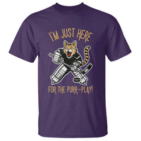 Vintage Cat Hockey Goalie T Shirt Funny Im Just Here For The Purr Play Gift - Wonder Print Shop