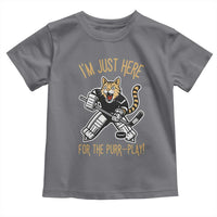 Vintage Cat Hockey Goalie Toddler T Shirt Funny Im Just Here For The Purr Play Gift - Wonder Print Shop