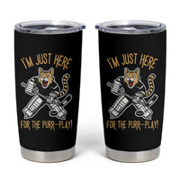 Vintage Cat Hockey Goalie Tumbler Cup Funny Im Just Here For The Purr Play Gift - Wonder Print Shop