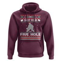 Funny Hockey Goalie Ugly Christmas Gift Hoodie Shut Your Five Hole - Wonder Print Shop