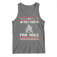 Funny Hockey Goalie Ugly Christmas Gift Tank Top Shut Your Five Hole - Wonder Print Shop