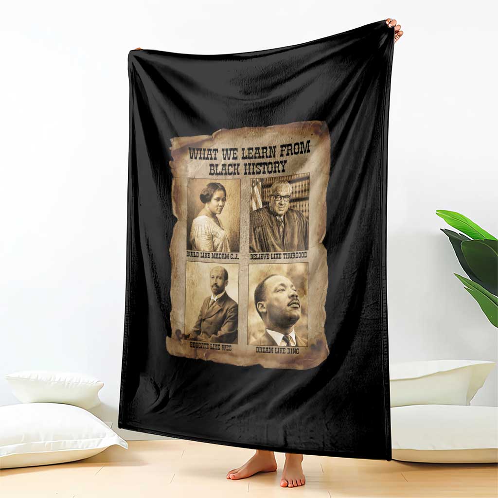 What We Learn From Black History Throw Blanket Iconic African American Figures - Wonder Print Shop