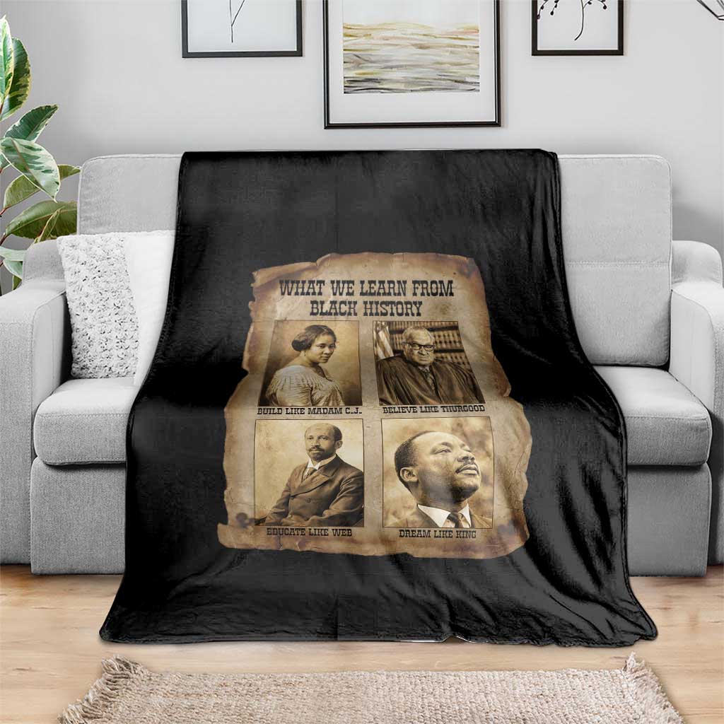 What We Learn From Black History Throw Blanket Iconic African American Figures - Wonder Print Shop