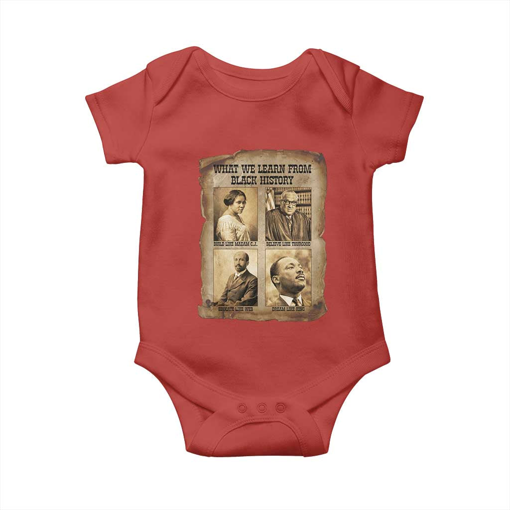What We Learn From Black History Baby Onesie Iconic African American Figures - Wonder Print Shop