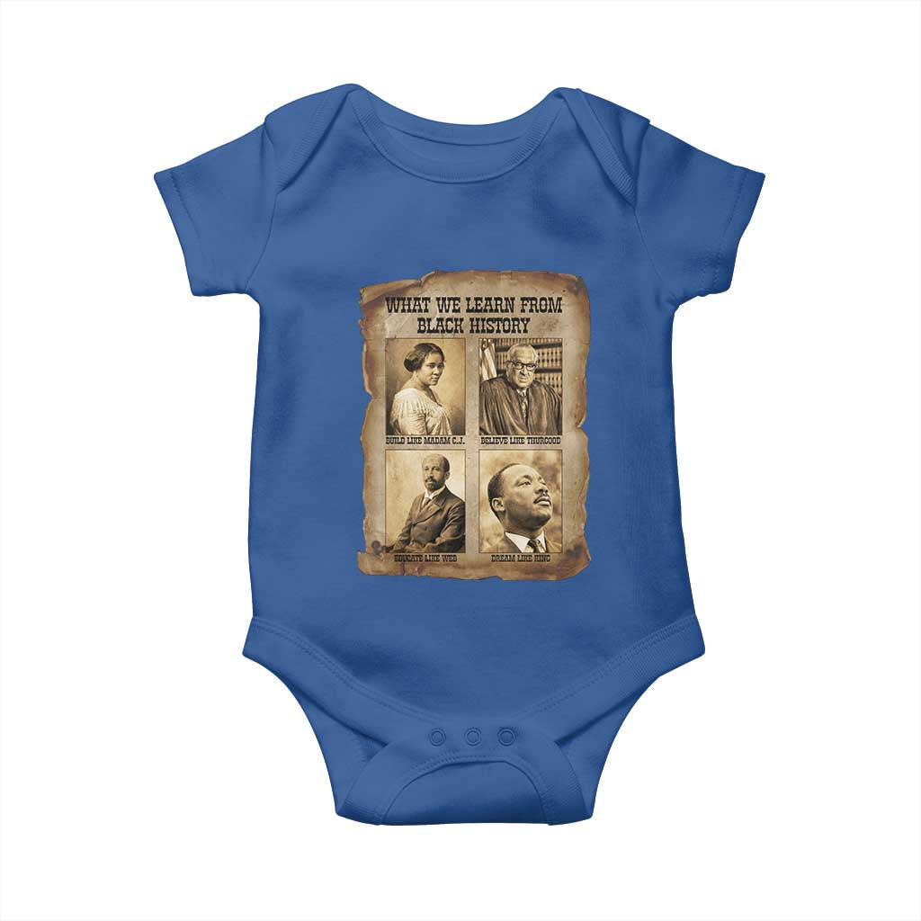 What We Learn From Black History Baby Onesie Iconic African American Figures - Wonder Print Shop