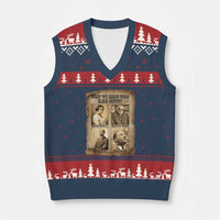 What We Learn From Black History V-Neck Knit Sweater Vest Iconic African American Figures - Wonder Print Shop