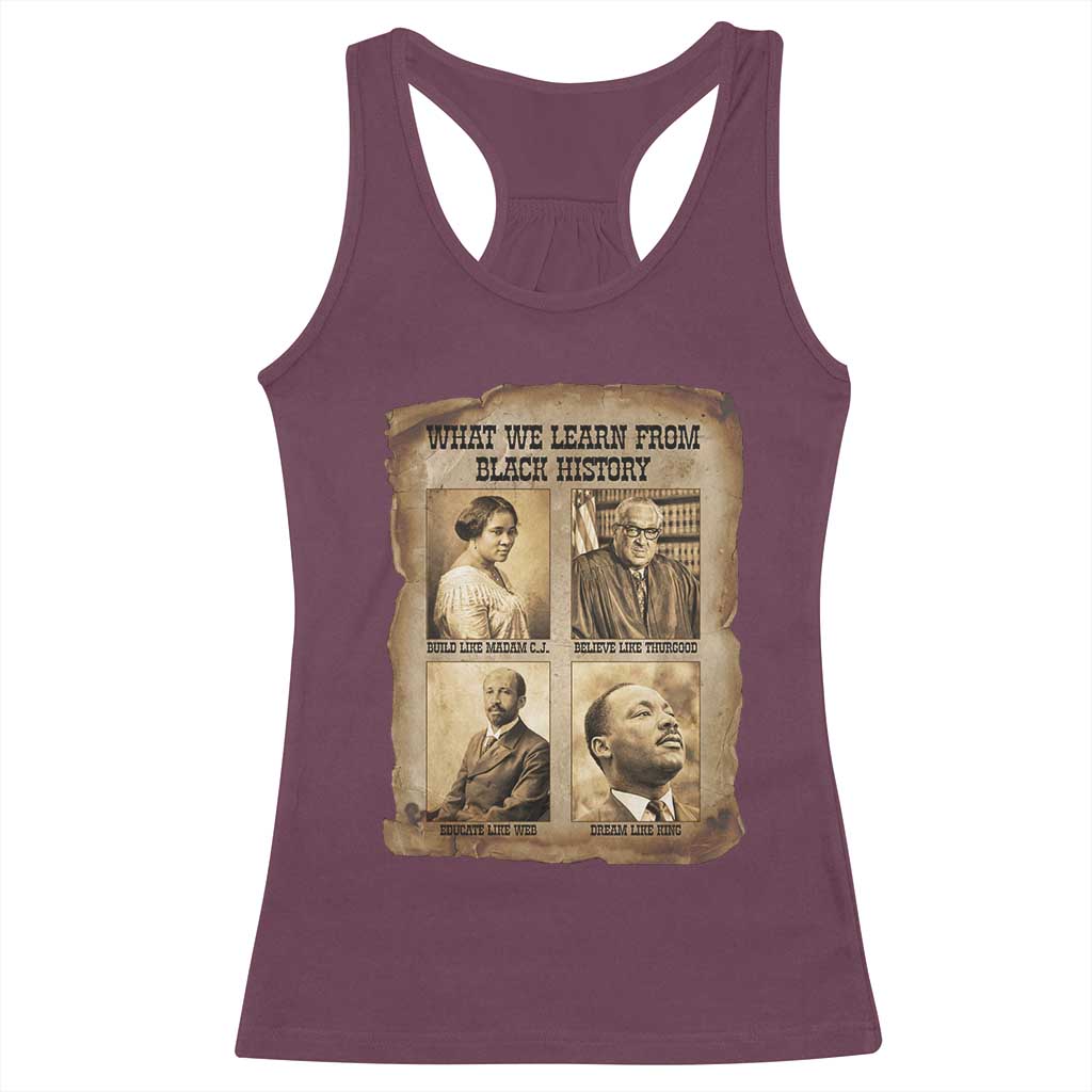 What We Learn From Black History Racerback Tank Top Iconic African American Figures - Wonder Print Shop