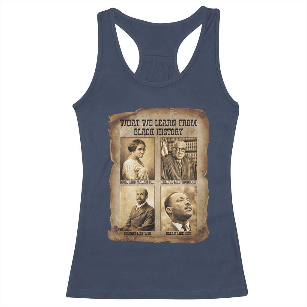 What We Learn From Black History Racerback Tank Top Iconic African American Figures - Wonder Print Shop
