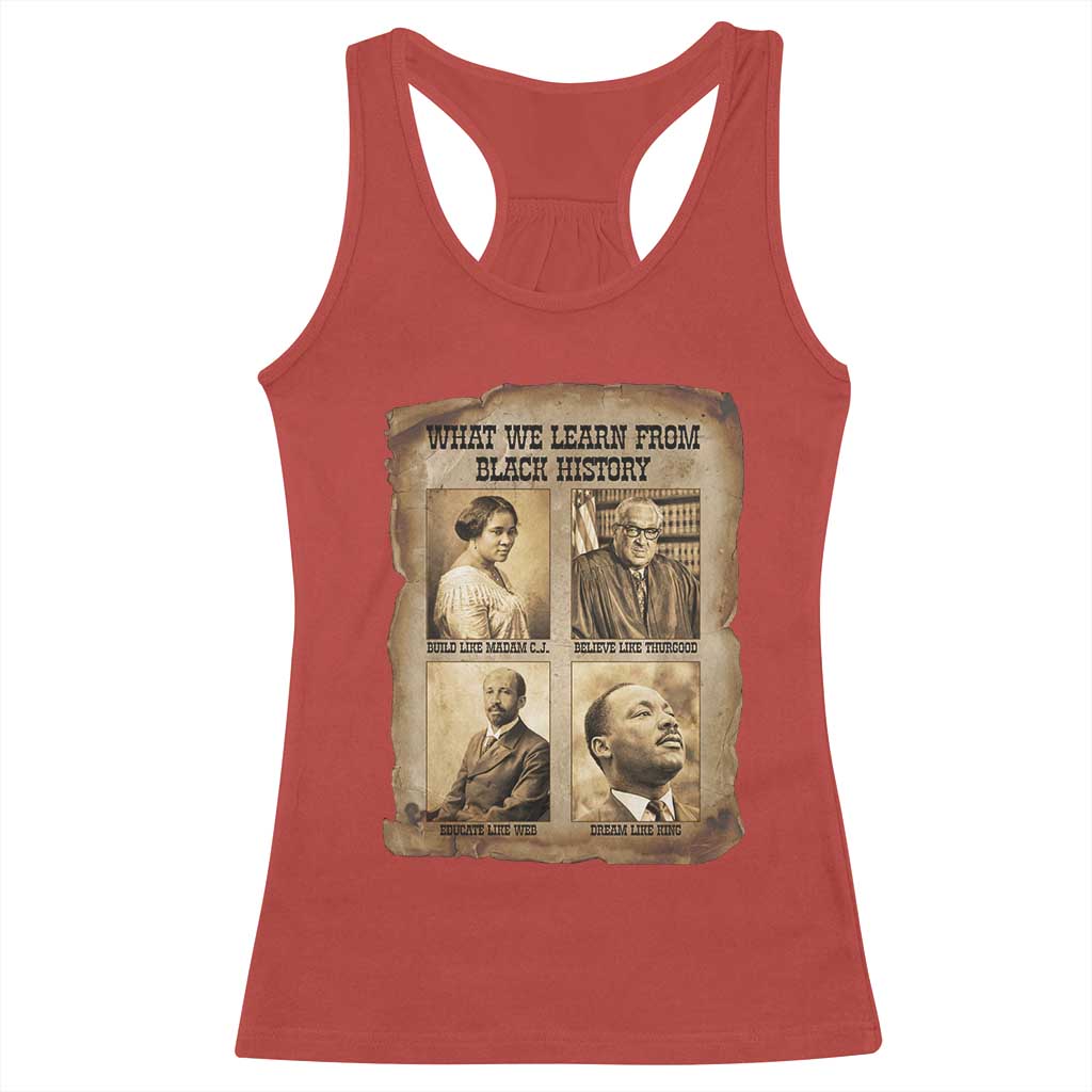 What We Learn From Black History Racerback Tank Top Iconic African American Figures - Wonder Print Shop