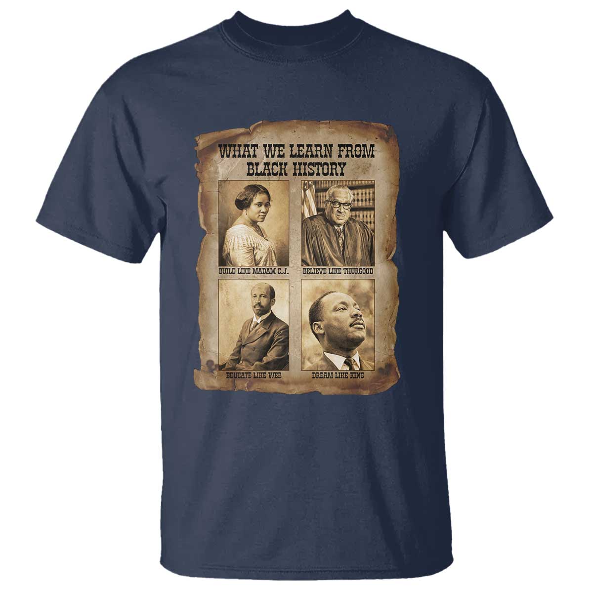 What We Learn From Black History T Shirt Iconic African American Figures - Wonder Print Shop