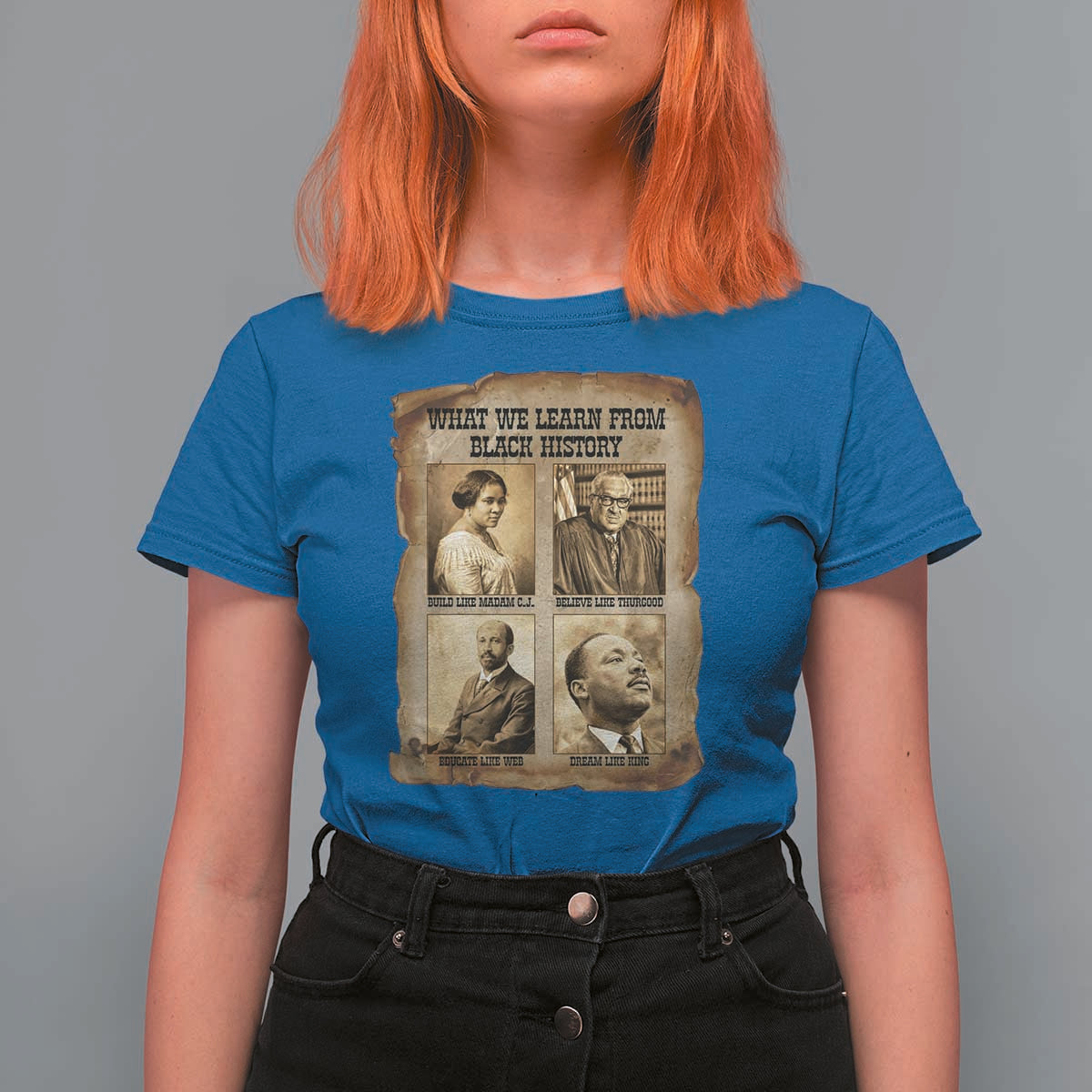 What We Learn From Black History T Shirt For Women Iconic African American Figures - Wonder Print Shop