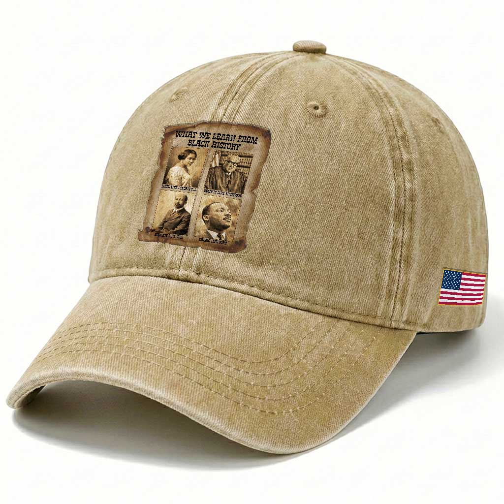 What We Learn From Black History Washed Cotton Baseball Cap Iconic African American Figures
