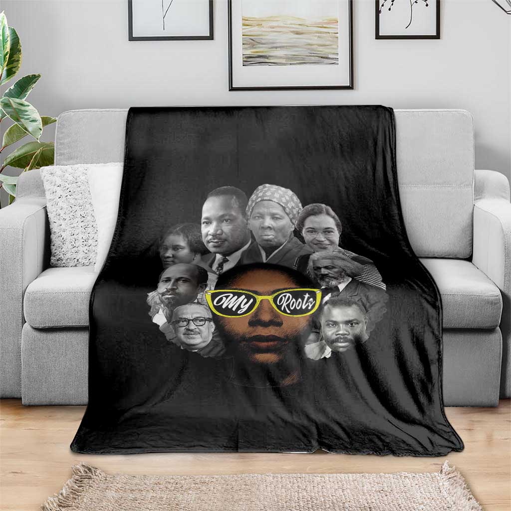 My Roots Black History Leaders Throw Blanket African American Heritage - Wonder Print Shop