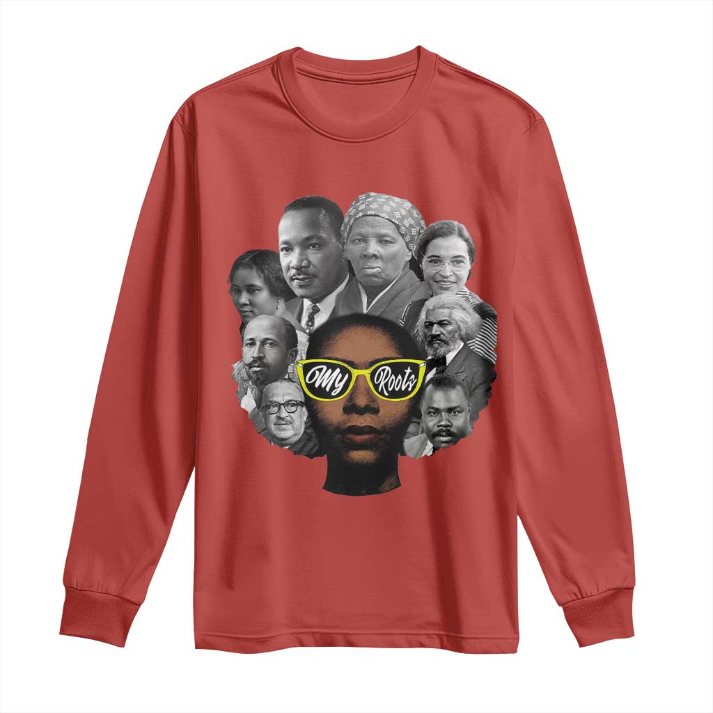 My Roots Black History Leaders Long Sleeve Shirt African American Heritage - Wonder Print Shop