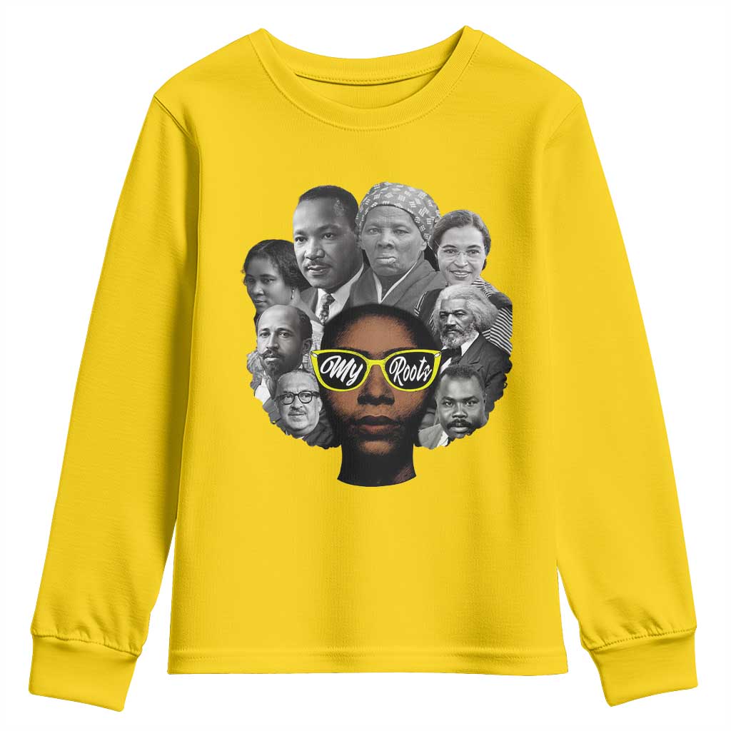 My Roots Black History Leaders Youth Sweatshirt African American Heritage - Wonder Print Shop