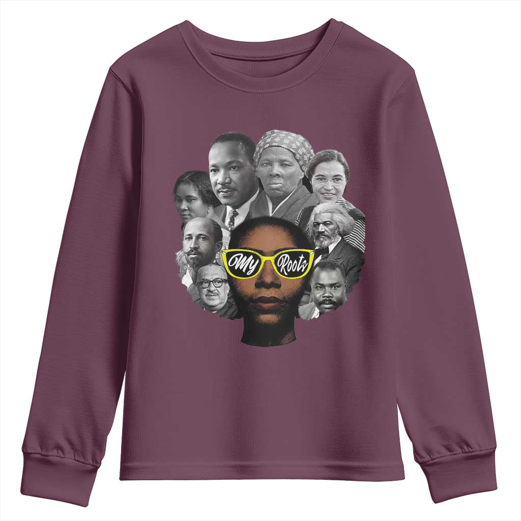 My Roots Black History Leaders Youth Sweatshirt African American Heritage - Wonder Print Shop