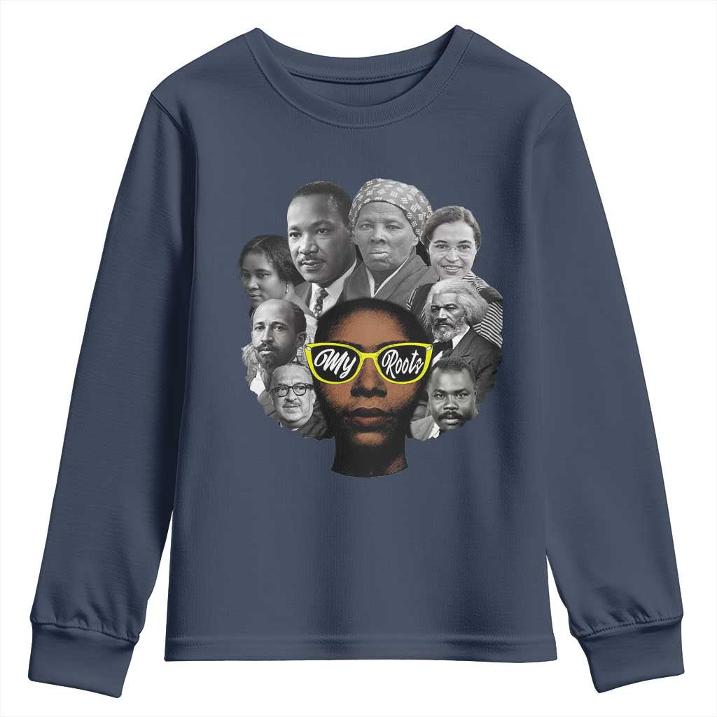My Roots Black History Leaders Youth Sweatshirt African American Heritage - Wonder Print Shop