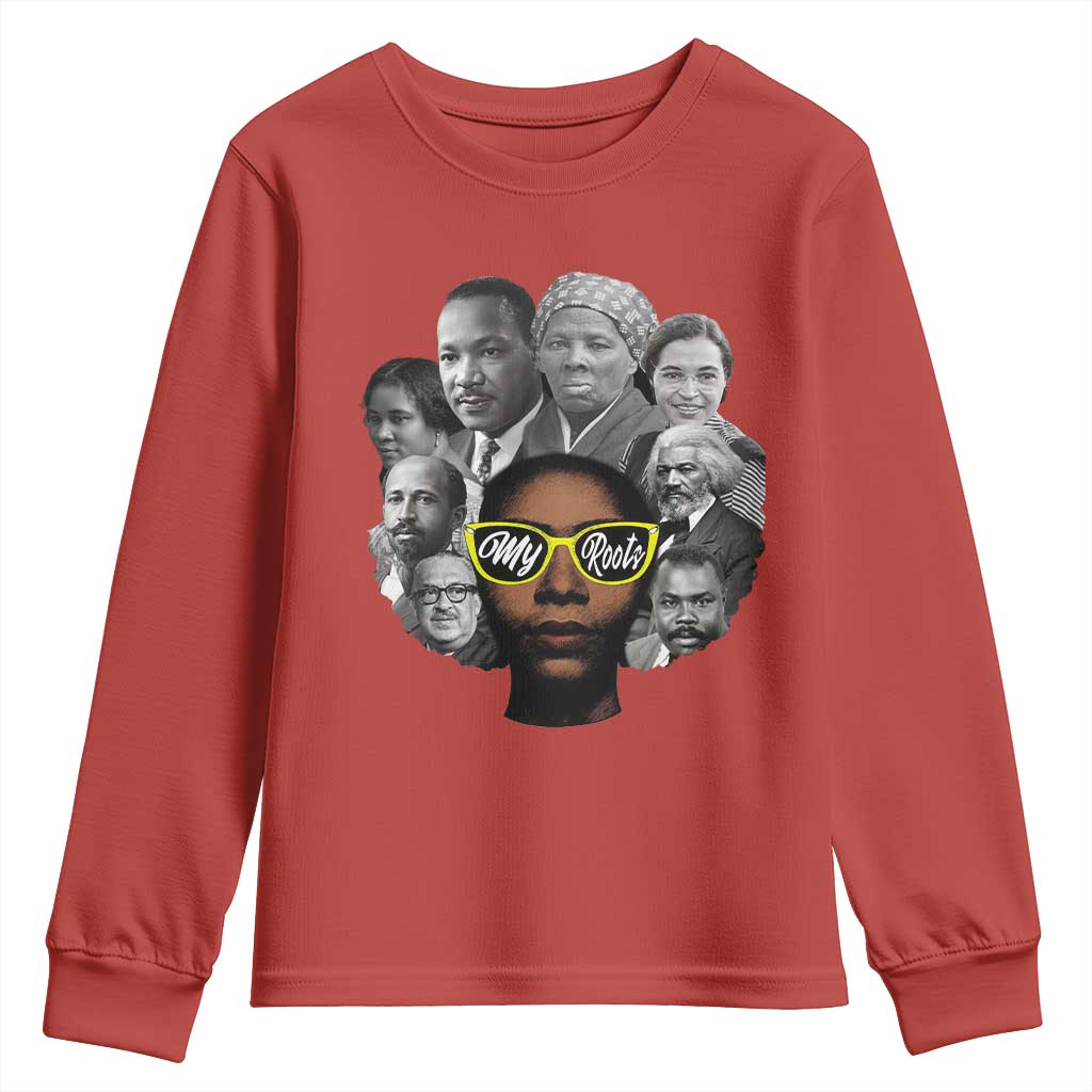 My Roots Black History Leaders Youth Sweatshirt African American Heritage - Wonder Print Shop