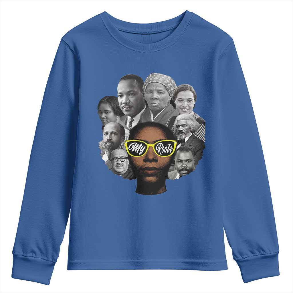 My Roots Black History Leaders Youth Sweatshirt African American Heritage - Wonder Print Shop