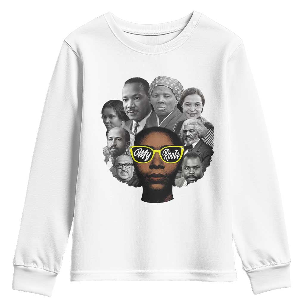 My Roots Black History Leaders Youth Sweatshirt African American Heritage - Wonder Print Shop