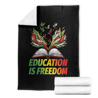 Education Is Freedom Throw Blanket Inspirational Black Teacher Gift - Wonder Print Shop