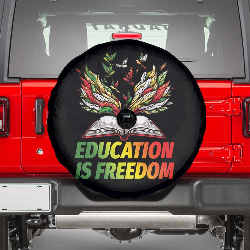 Education Is Freedom Spare Tire Cover Inspirational Black Teacher Gift - Wonder Print Shop
