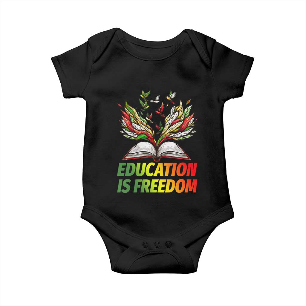 Education Is Freedom Baby Onesie Inspirational Black Teacher Gift - Wonder Print Shop
