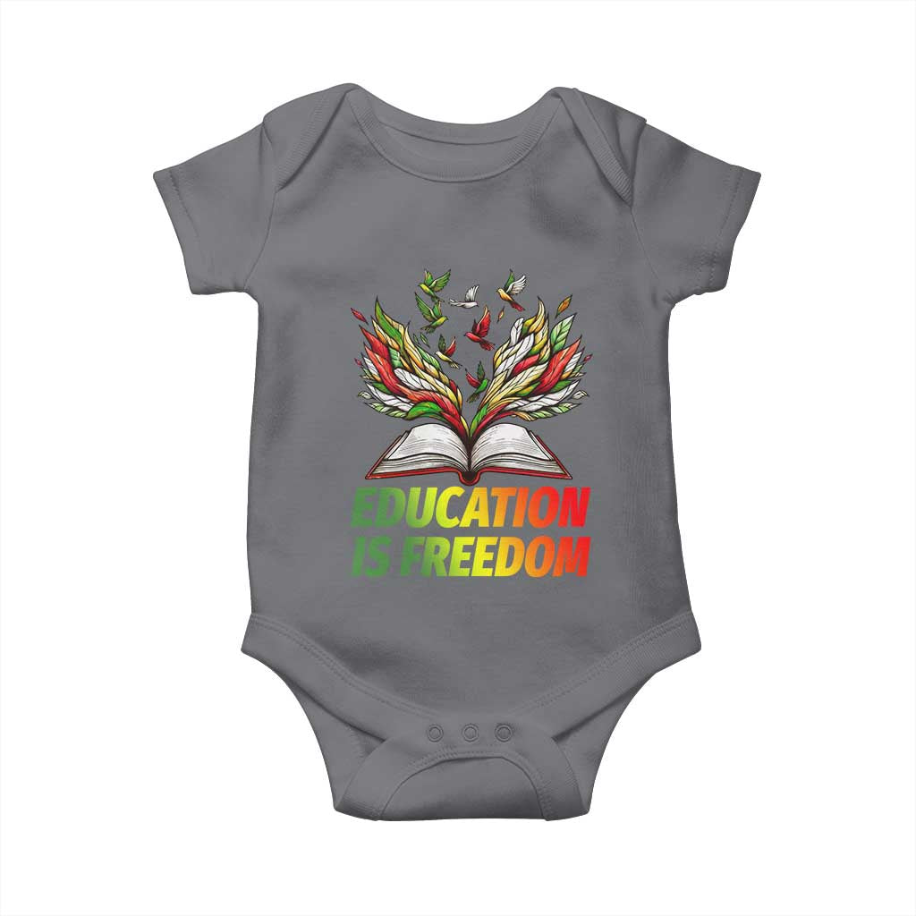 Education Is Freedom Baby Onesie Inspirational Black Teacher Gift - Wonder Print Shop