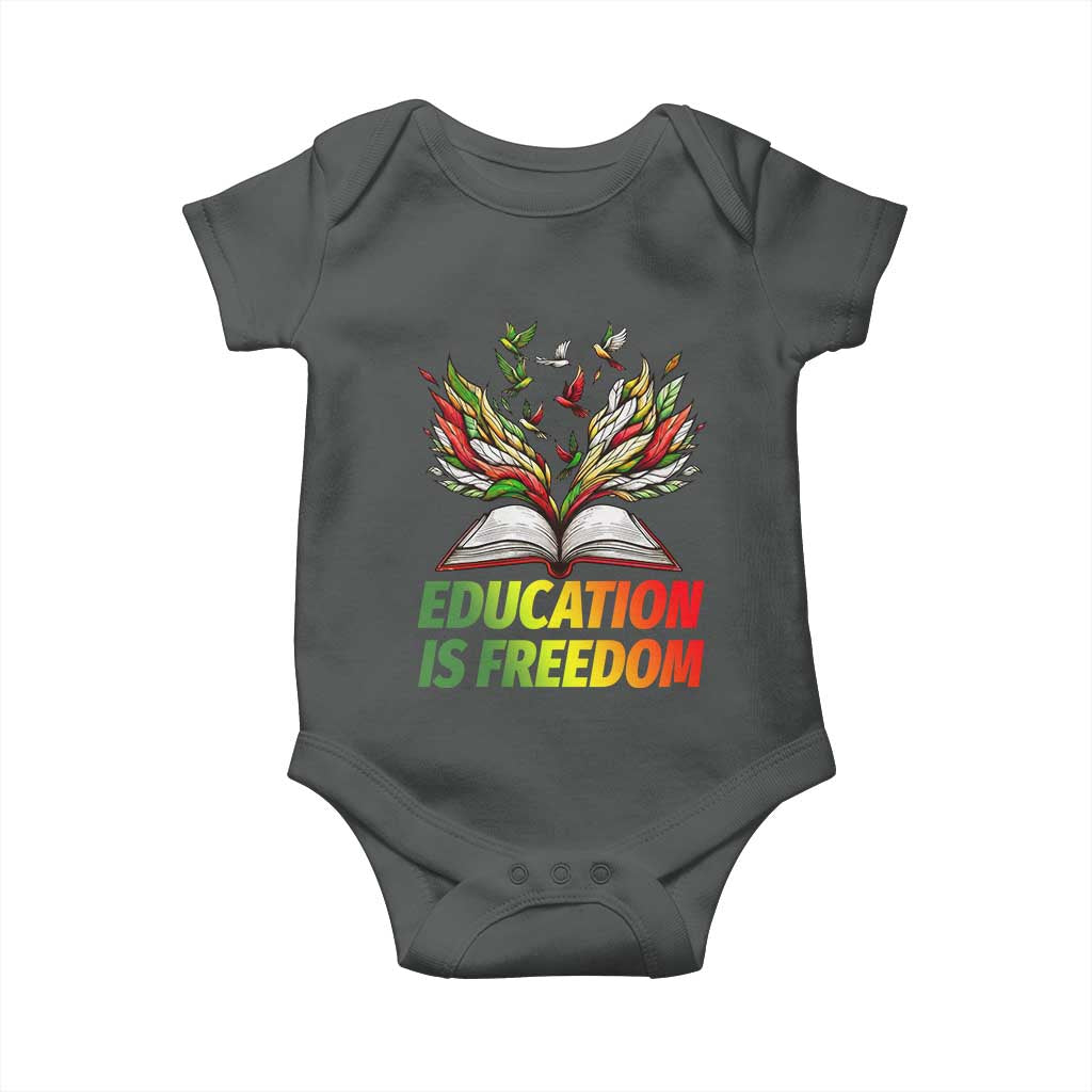 Education Is Freedom Baby Onesie Inspirational Black Teacher Gift - Wonder Print Shop