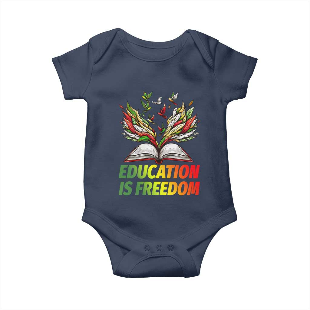 Education Is Freedom Baby Onesie Inspirational Black Teacher Gift - Wonder Print Shop