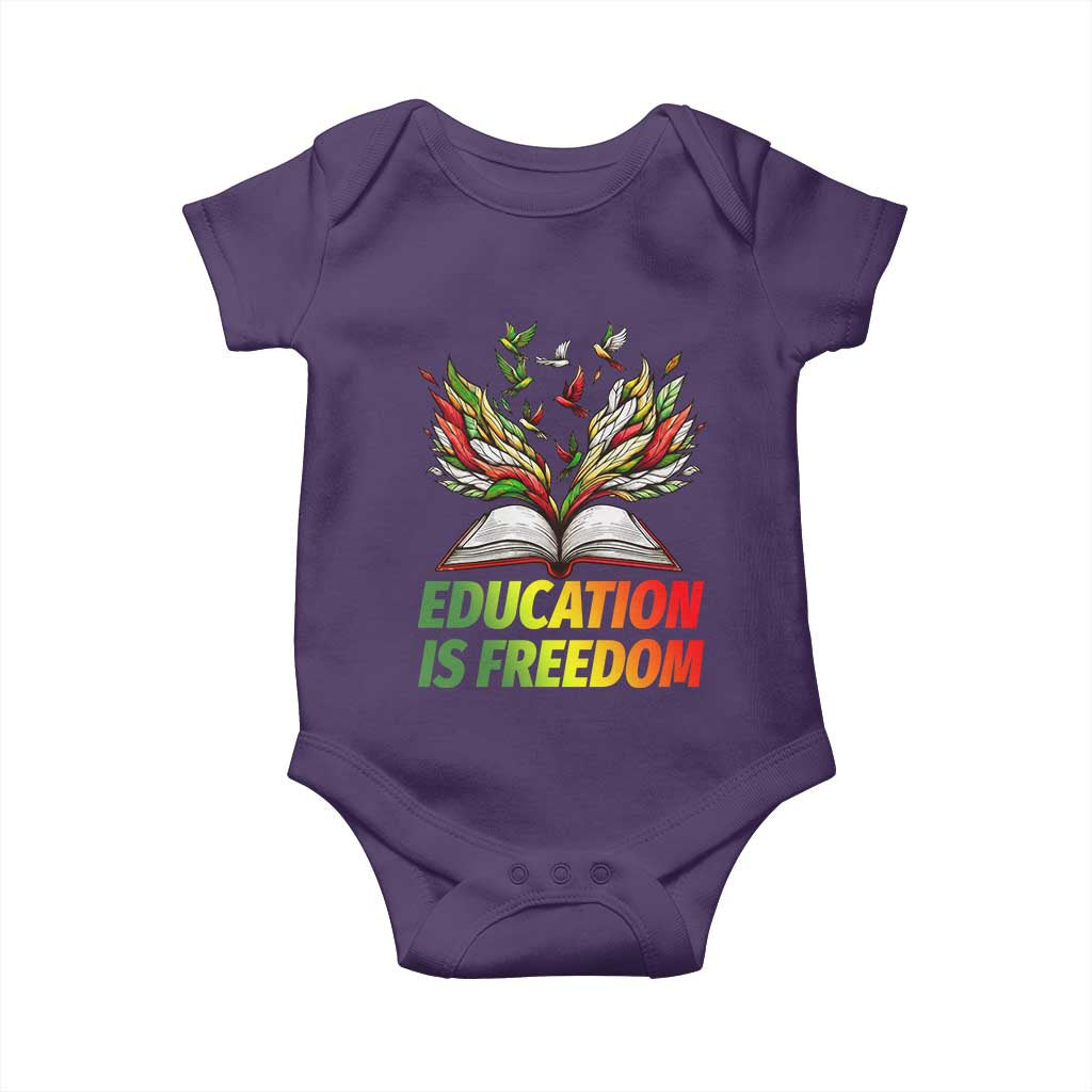 Education Is Freedom Baby Onesie Inspirational Black Teacher Gift - Wonder Print Shop