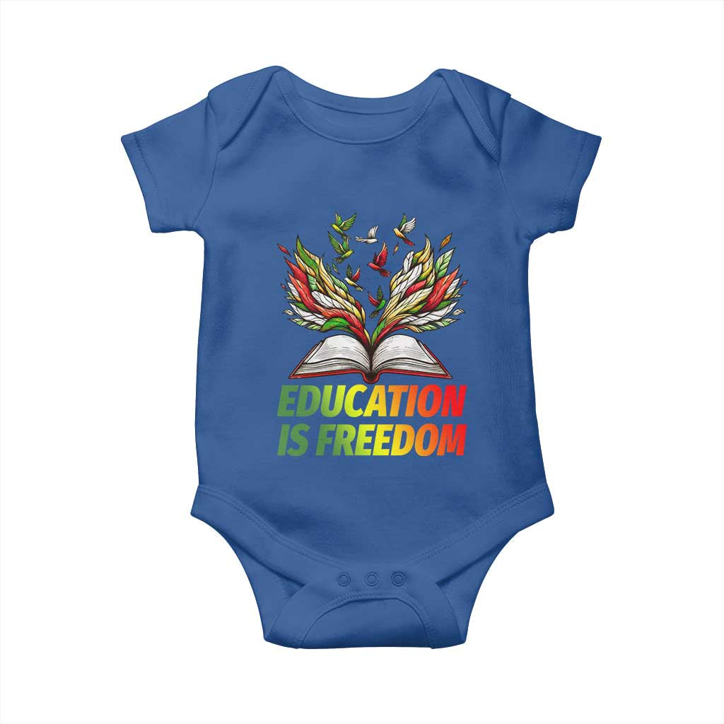 Education Is Freedom Baby Onesie Inspirational Black Teacher Gift - Wonder Print Shop