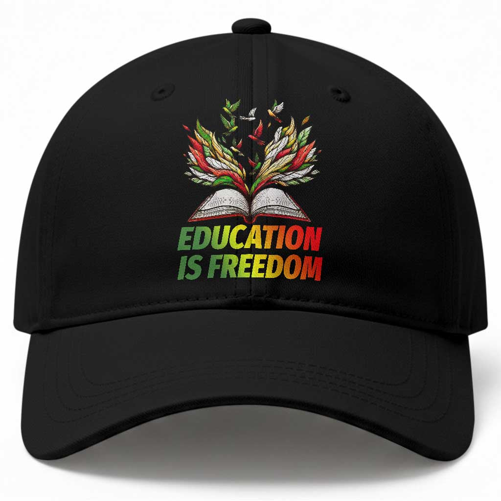 Education Is Freedom Baseball Cap Inspirational Black Teacher Gift