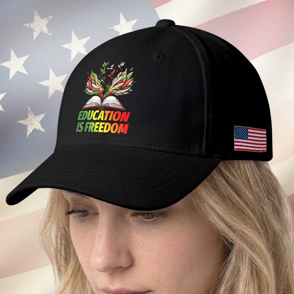 Education Is Freedom Baseball Cap Inspirational Black Teacher Gift