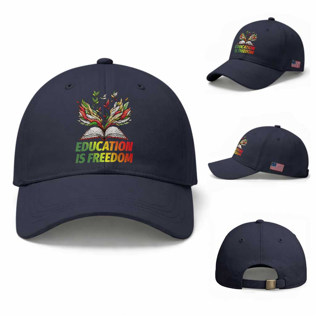Education Is Freedom Baseball Cap Inspirational Black Teacher Gift