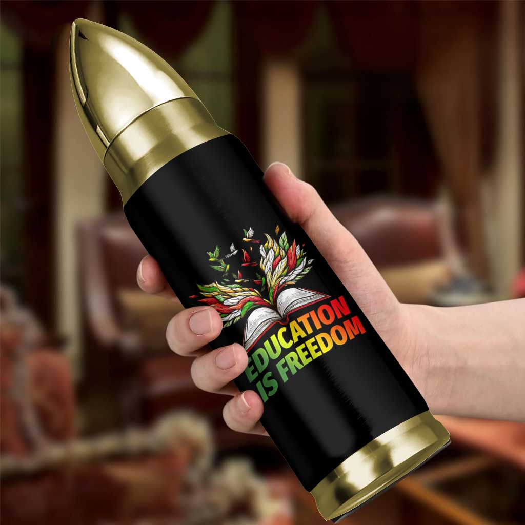 Education Is Freedom Bullet Tumbler Inspirational Black Teacher Gift - Wonder Print Shop