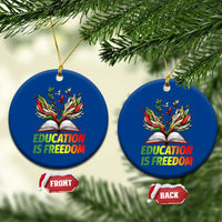 Education Is Freedom Ceramic Ornament Inspirational Black Teacher Gift - Wonder Print Shop