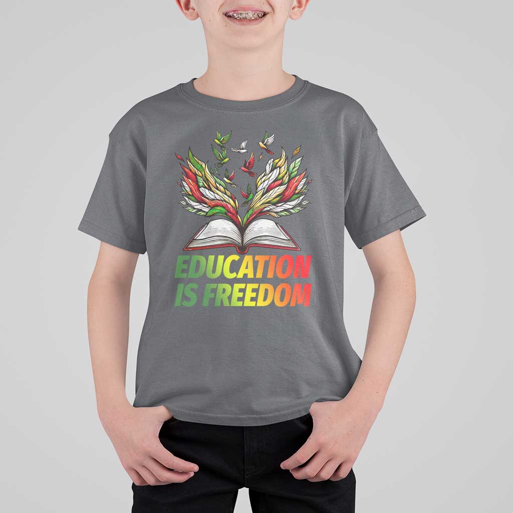 Education Is Freedom T Shirt For Kid Inspirational Black Teacher Gift - Wonder Print Shop