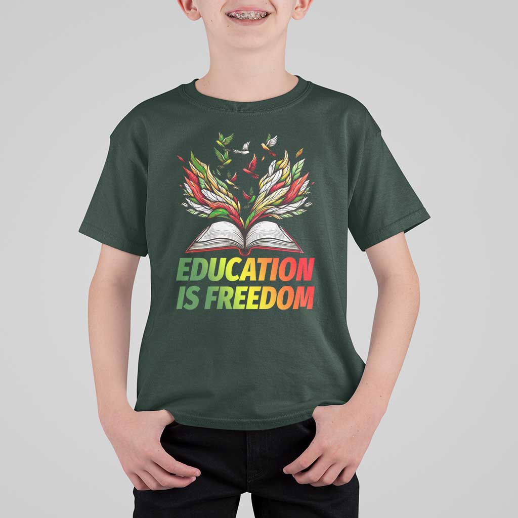 Education Is Freedom T Shirt For Kid Inspirational Black Teacher Gift - Wonder Print Shop