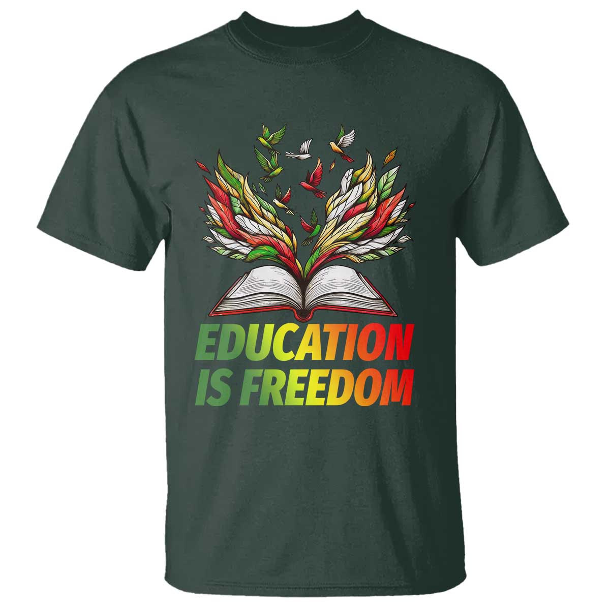 Education Is Freedom T Shirt Inspirational Black Teacher Gift - Wonder Print Shop