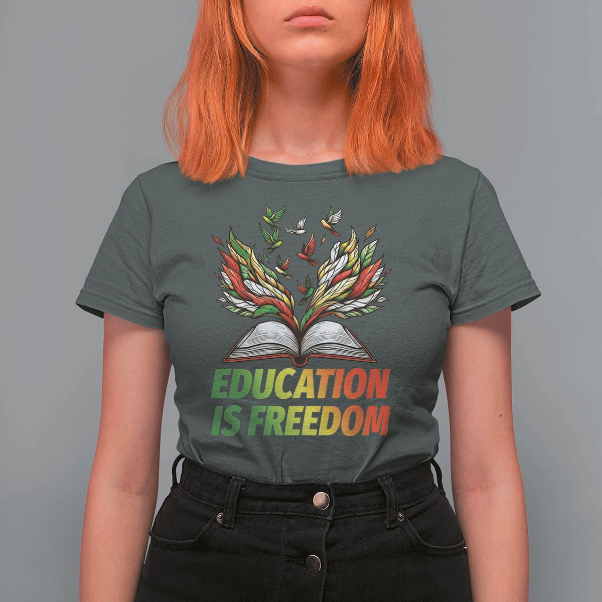 Education Is Freedom T Shirt For Women Inspirational Black Teacher Gift - Wonder Print Shop