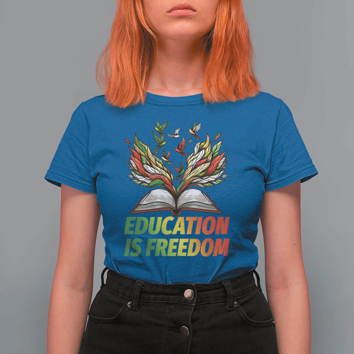 Education Is Freedom T Shirt For Women Inspirational Black Teacher Gift - Wonder Print Shop