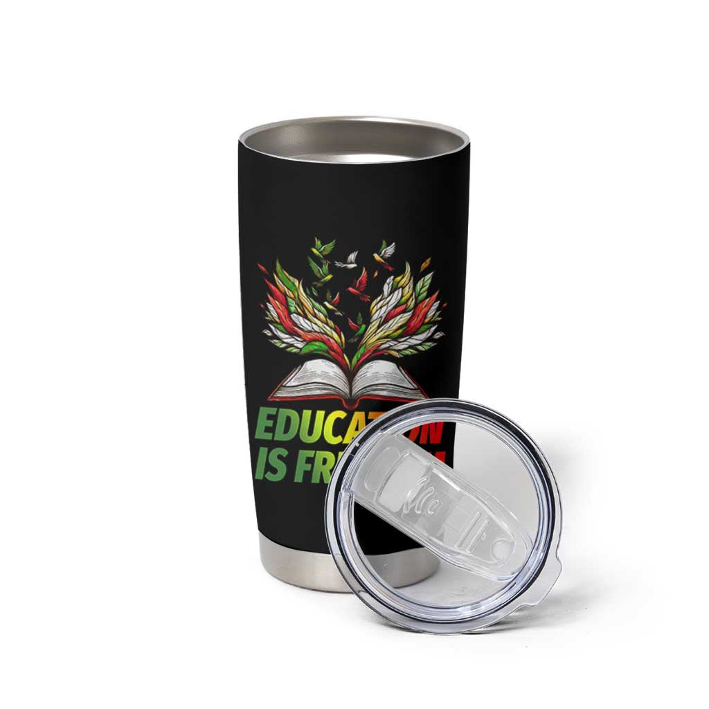 Education Is Freedom Tumbler Cup Inspirational Black Teacher Gift - Wonder Print Shop