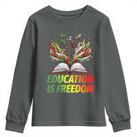 Education Is Freedom Youth Sweatshirt Inspirational Black Teacher Gift - Wonder Print Shop