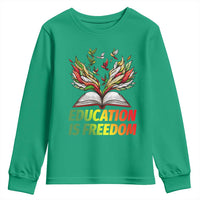Education Is Freedom Youth Sweatshirt Inspirational Black Teacher Gift - Wonder Print Shop